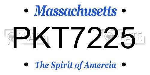 PKT7225 Massachusetts License Plate