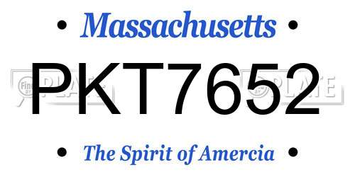 PKT7652 Massachusetts License Plate