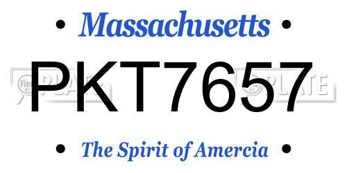 PKT7657 Massachusetts License Plate