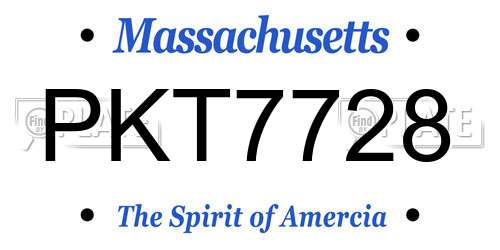 PKT7728 Massachusetts License Plate