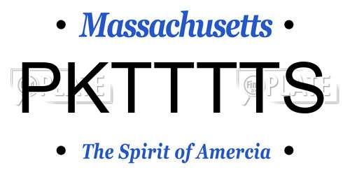 PKTTTTS Massachusetts License Plate