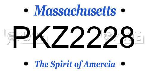 PKZ2228 Massachusetts License Plate