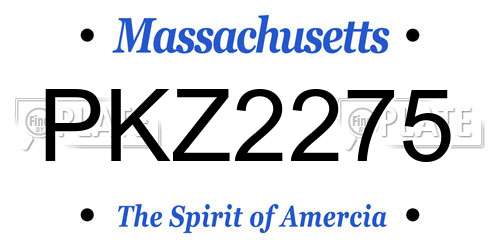 PKZ2275 Massachusetts License Plate