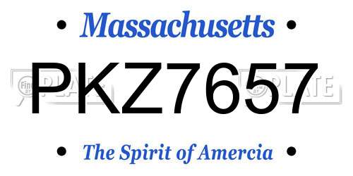 PKZ7657 Massachusetts License Plate