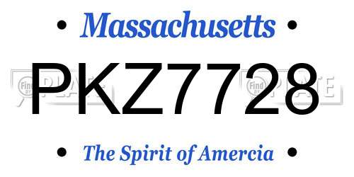 PKZ7728 Massachusetts License Plate