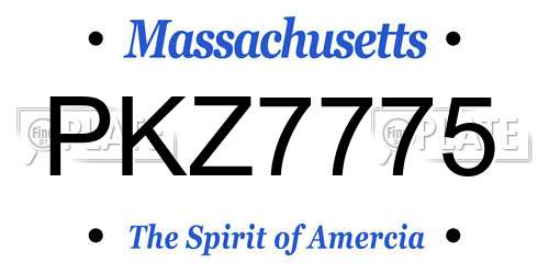 PKZ7775 Massachusetts License Plate