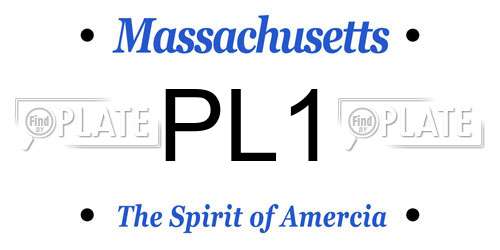 PL1 Massachusetts License Plate