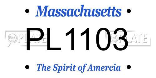 PL1103 Massachusetts License Plate