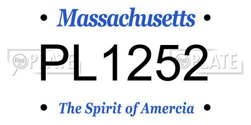 PL1252 Massachusetts License Plate