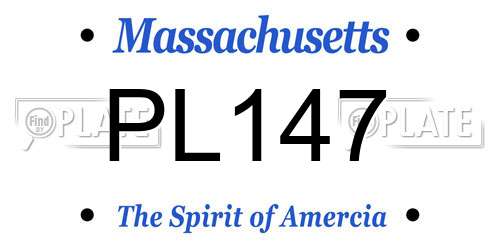 PL147 Massachusetts License Plate