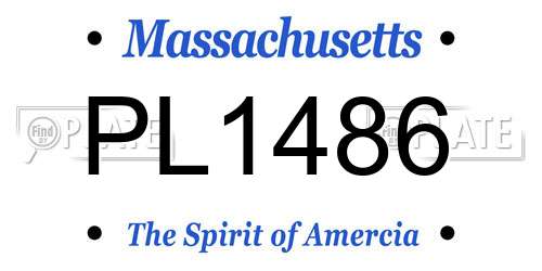 PL1486 Massachusetts License Plate