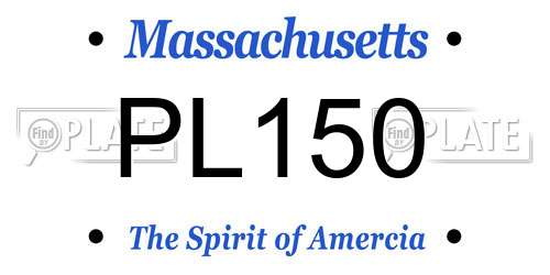 PL150 Massachusetts License Plate