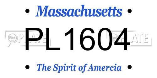 PL1604 Massachusetts License Plate