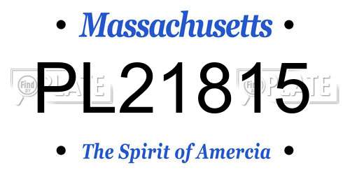 PL21815 Massachusetts License Plate