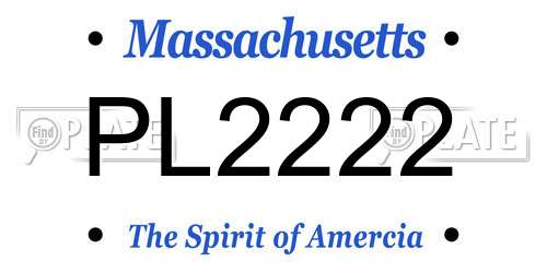 PL2222 Massachusetts License Plate