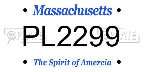 PL2299 Massachusetts License Plate