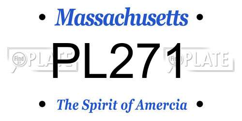 PL271 Massachusetts License Plate