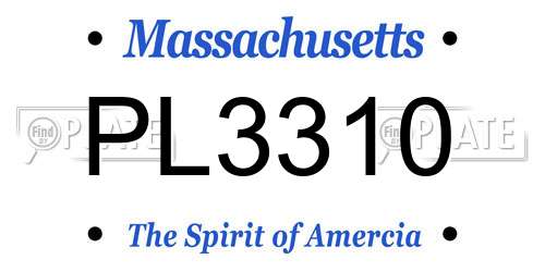 PL3310 Massachusetts License Plate