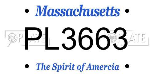 PL3663 Massachusetts License Plate