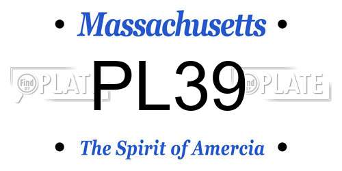 PL39 Massachusetts License Plate