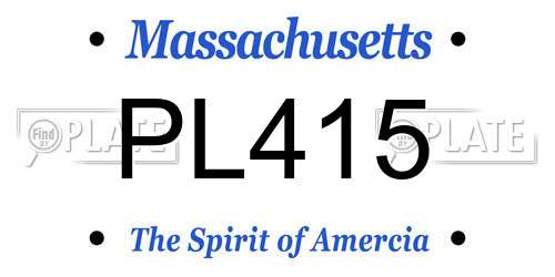 PL415 Massachusetts License Plate