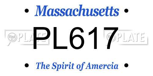 PL617 Massachusetts License Plate