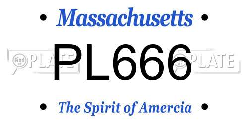 PL666 Massachusetts License Plate