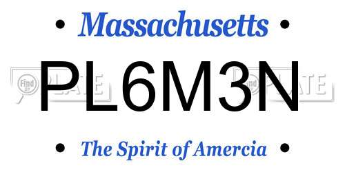 PL6M3N Massachusetts License Plate