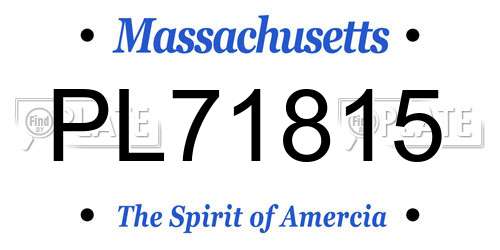 PL71815 Massachusetts License Plate