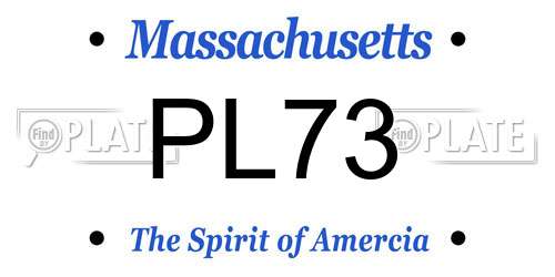 PL73 Massachusetts License Plate