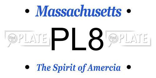 PL8 Massachusetts License Plate
