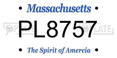PL8757 Massachusetts License Plate