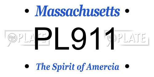 PL911 Massachusetts License Plate