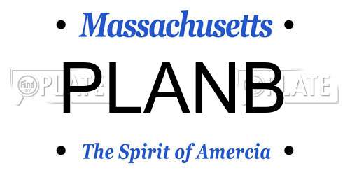 PLANB Massachusetts License Plate