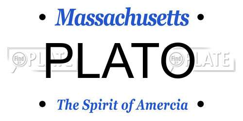 PLATO Massachusetts License Plate