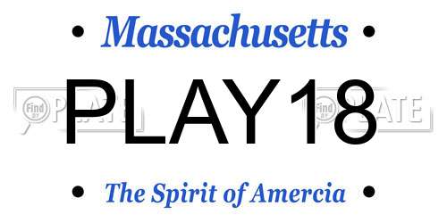 PLAY18 Massachusetts License Plate