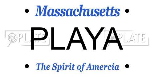 PLAYA Massachusetts License Plate