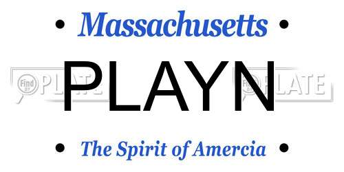 PLAYN Massachusetts License Plate