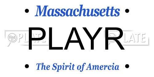PLAYR Massachusetts License Plate