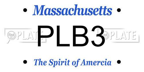 PLB3 Massachusetts License Plate
