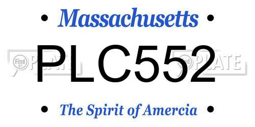 PLC552 Massachusetts License Plate