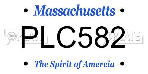 PLC582 Massachusetts License Plate