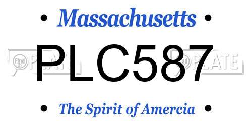 PLC587 Massachusetts License Plate