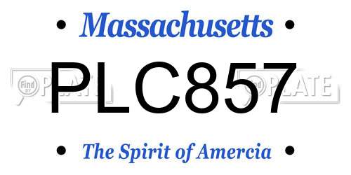 PLC857 Massachusetts License Plate