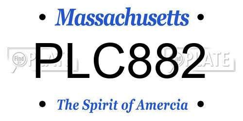 PLC882 Massachusetts License Plate