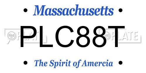PLC88T Massachusetts License Plate