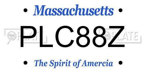 PLC88Z Massachusetts License Plate