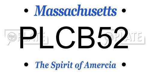 PLCB52 Massachusetts License Plate