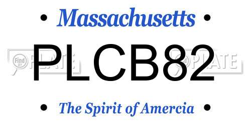 PLCB82 Massachusetts License Plate