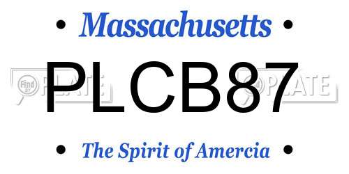 PLCB87 Massachusetts License Plate
